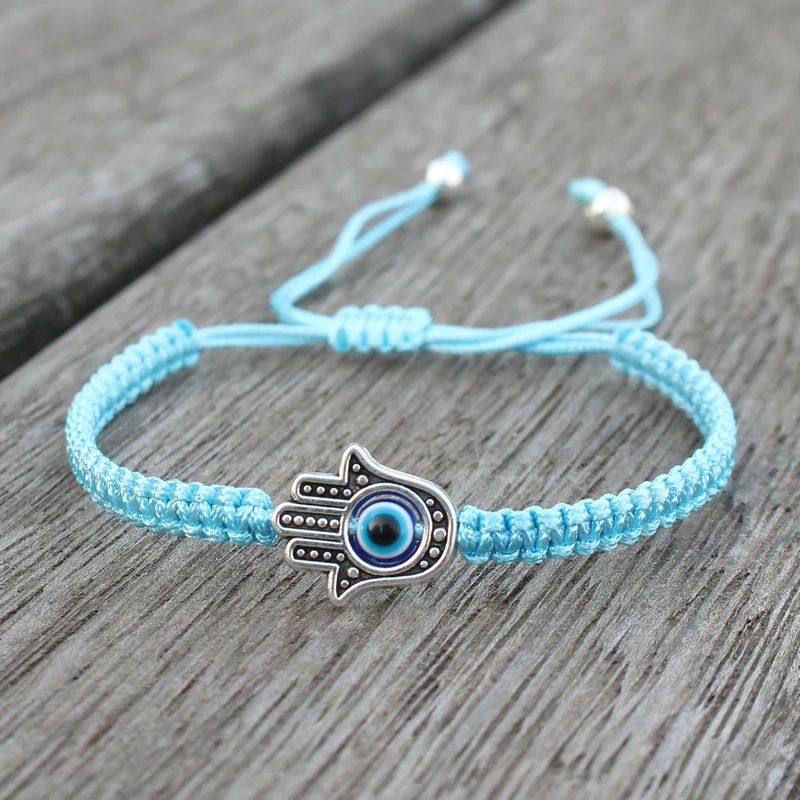 Buddha Stones Handmade Hamsa Symbol Protection Luck String Bracelet