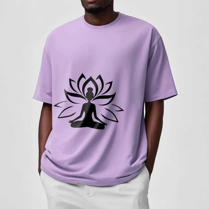 Buddha Stones Lotus Meditating Person Tee T-shirt