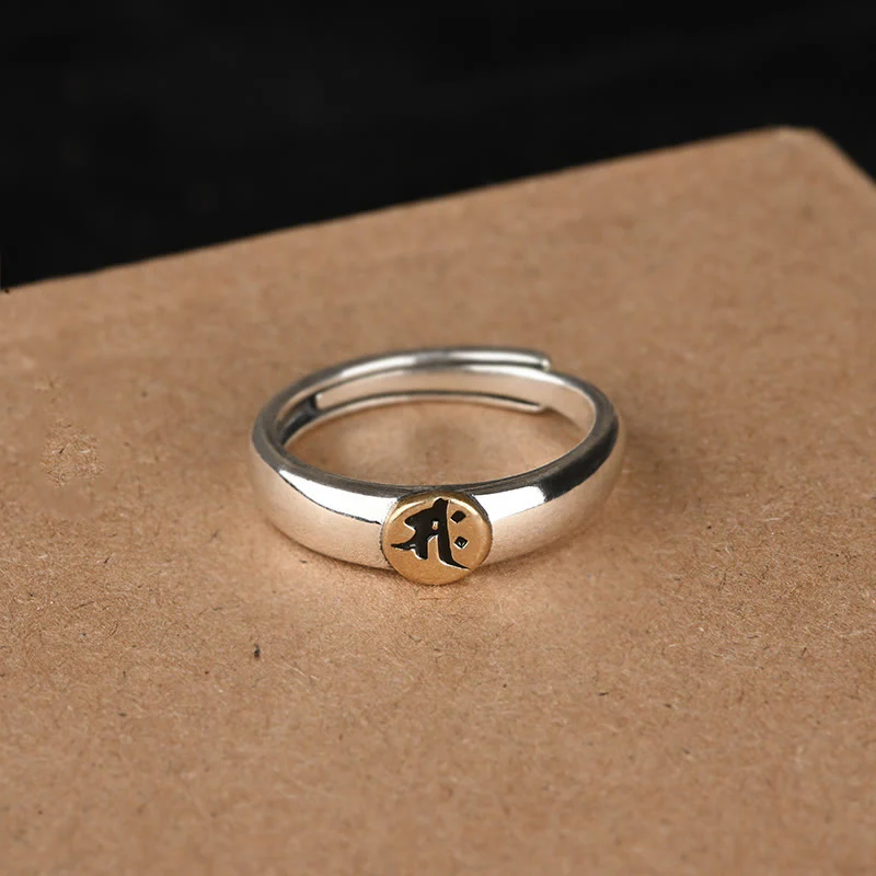 Buddha Stones Tibetan Om Mani Padme Hum Carved Chinese Zodiac Natal Buddha Peace Ring