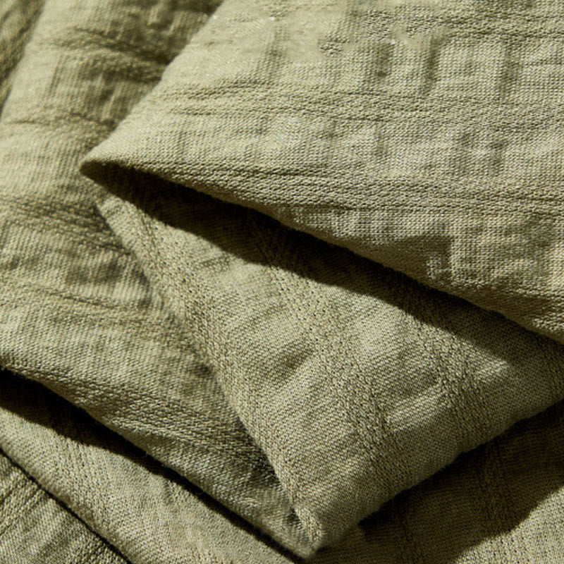 Buddha Stones Summer Solid Breathable Men's Buttons Short Sleeve Tencel Shirt