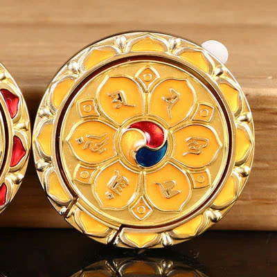 Buddha Stones Tibetan Om Mani Padme Hum Peace Phone Ring Bracket Universal Phone Holder Decorations