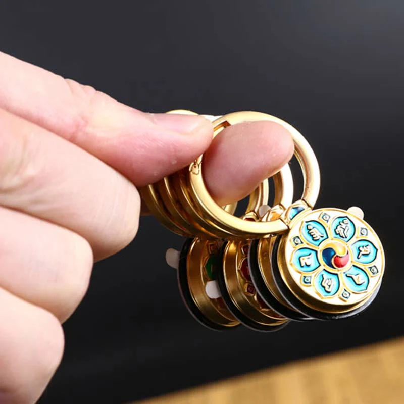 Buddha Stones Tibetan Om Mani Padme Hum Peace Phone Ring Bracket Universal Phone Holder Decorations
