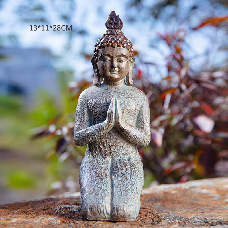 Buddha Stones Meditating Zen Buddha Serenity Resin Statue Figurine Home Decoration