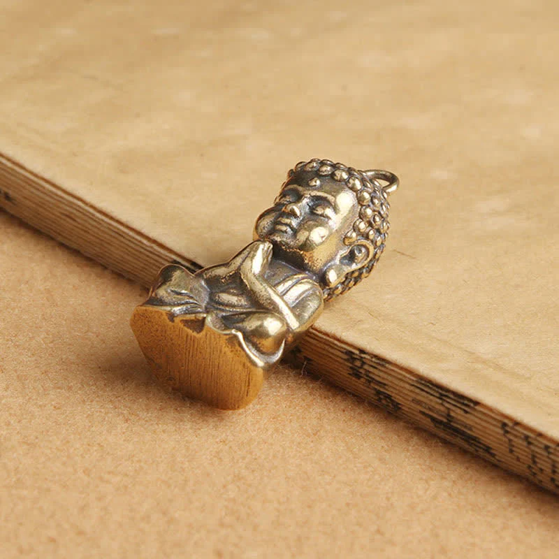 Buddha Stones Buddha Compassion Copper Keychain Pendant Decoration