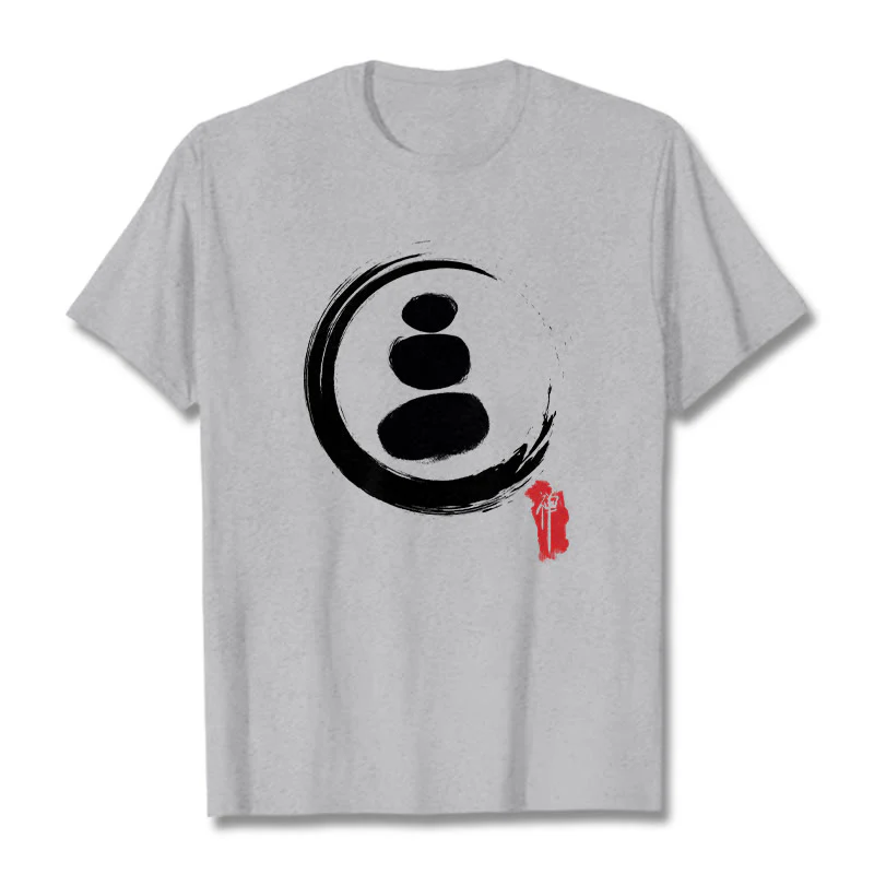 Buddha Stones Zen Circles Cotton Tee T-shirt