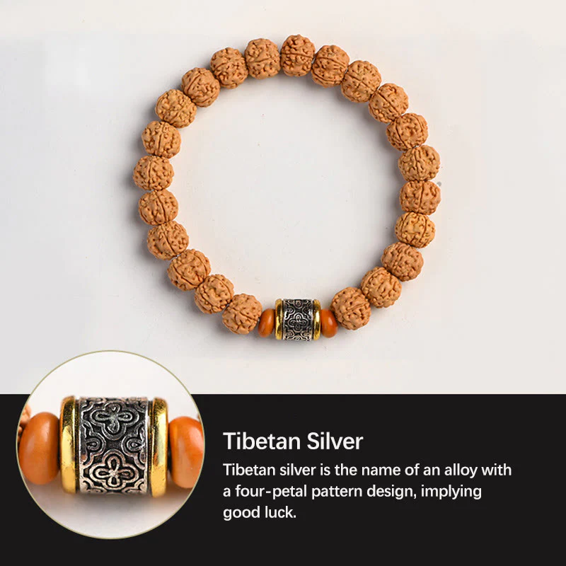 Buddha Stones Tibet Rudraksha Bodhi Seed Wealth Auspiciousness Bracelet