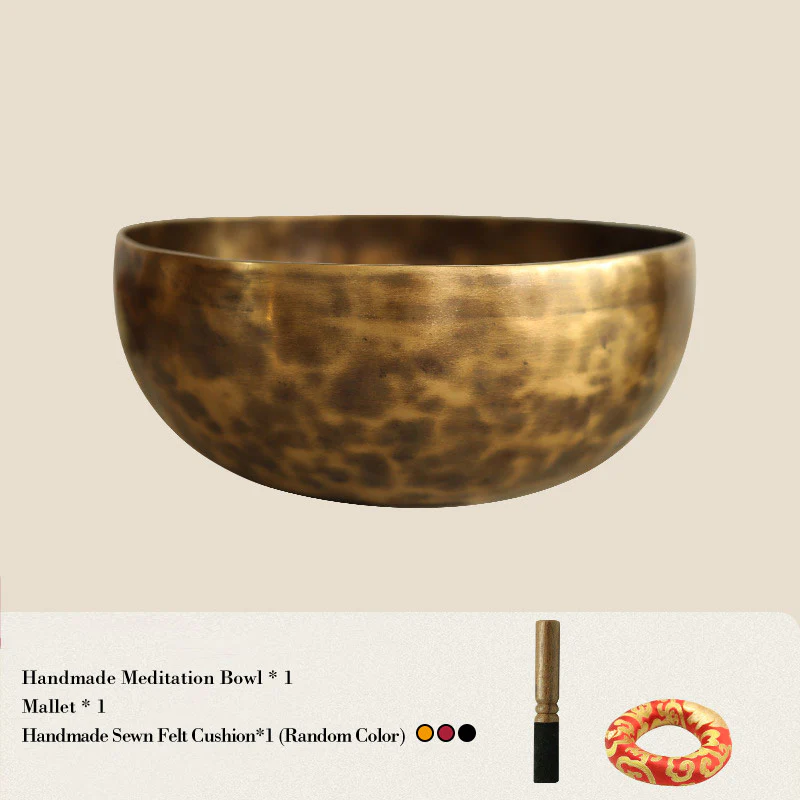 Buddha Stones Tibetan Sound Bowl Handcrafted for Healing and Meditation Positive Energy Singing Bowl Set