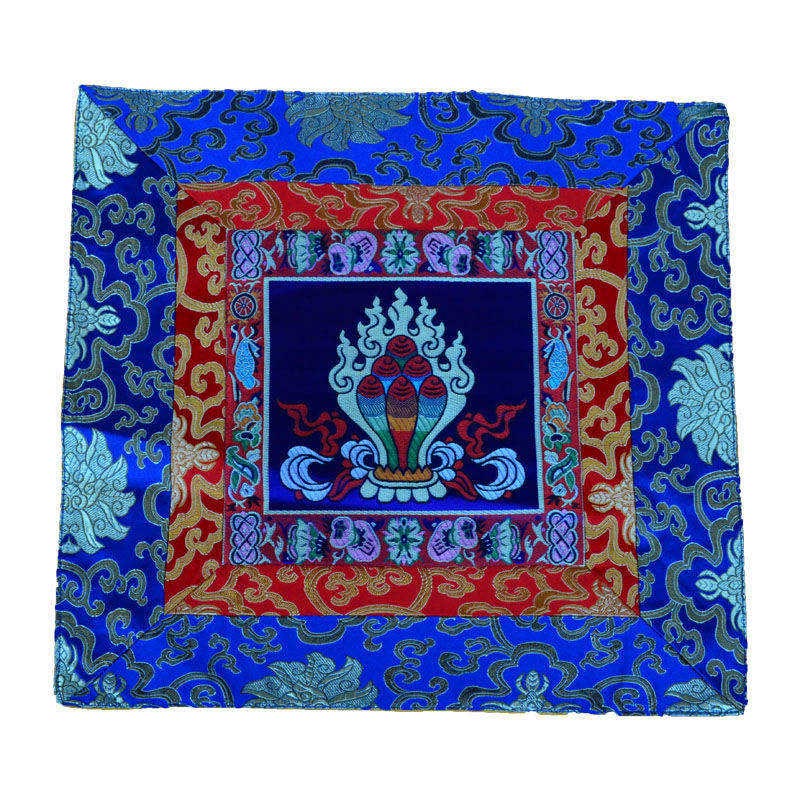 Buddha Stones Prayer Altar Mat Meditation Strength Endless Knot Vajra Man-Bcu Kalachakra Auspicious Symbols