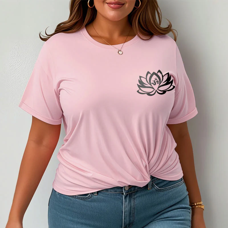 Buddha Stones Lotus Flower OM Symbol Design Tee T-shirt