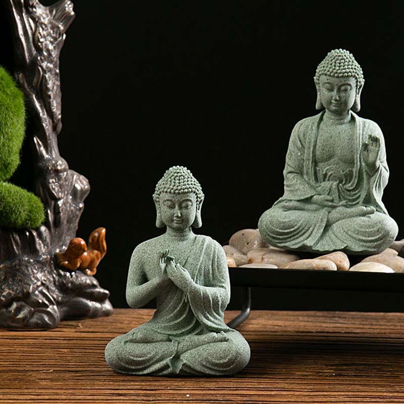 Buddha Stones Tibetan Meditation Contemplation Buddha Serenity Compassion Statue Figurine Decoration