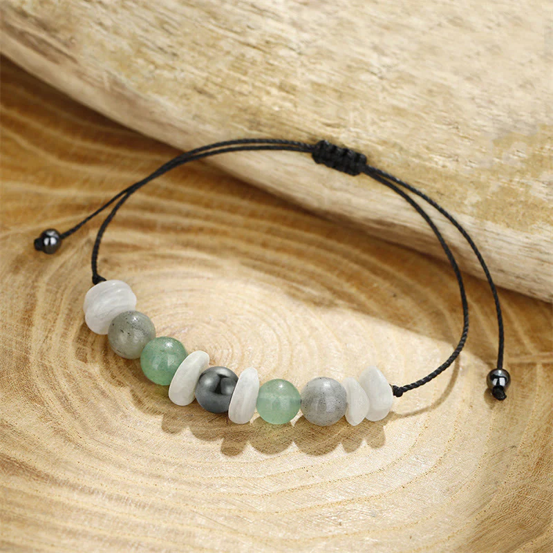 Buddha Stones Menopause Labradorite Green Aventurine White Moonstone Healing Bracelet
