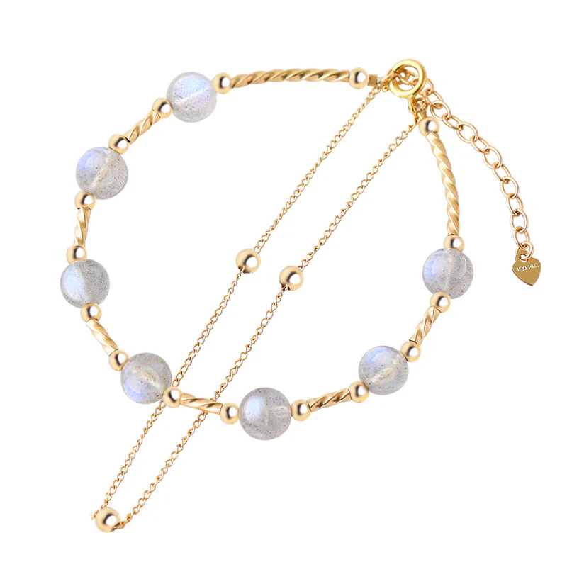 Buddha Stones Moonstone Positive Charming Chain Bracelet
