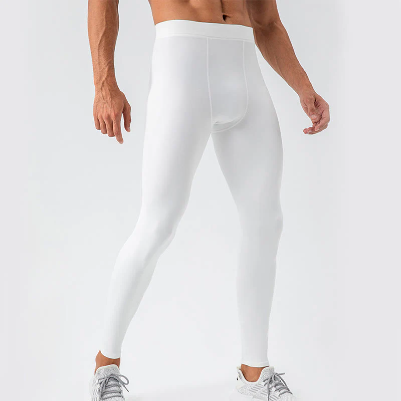 Buddha Stones Plain High Waist Elastic Breathable Sports Men's Leggings Pants