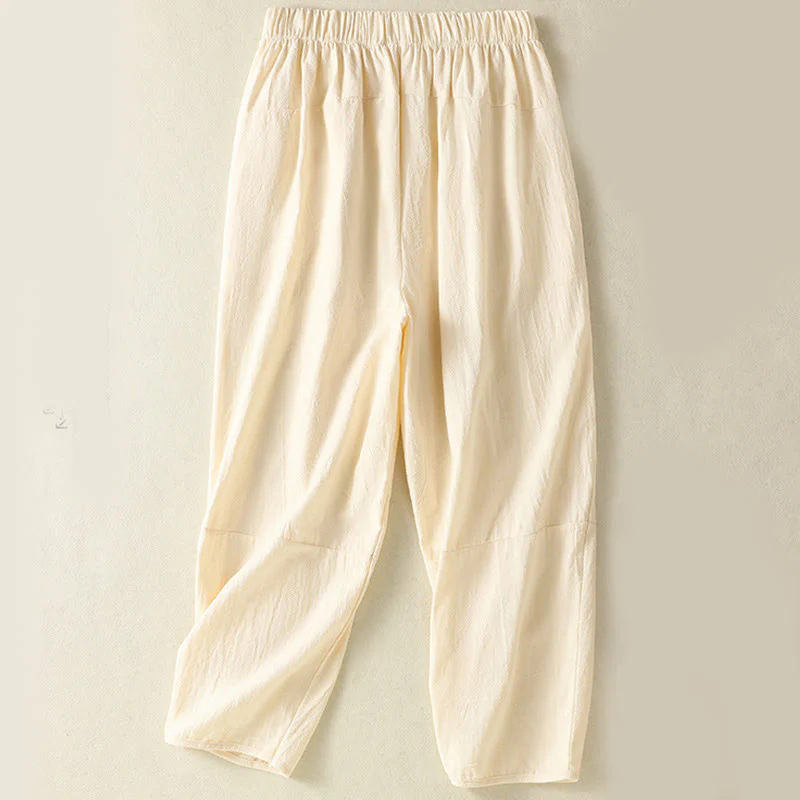 Buddha Stones 2pcs Plain Women's Short Sleeve Shirt Harem Pants Meditation Clothing Set