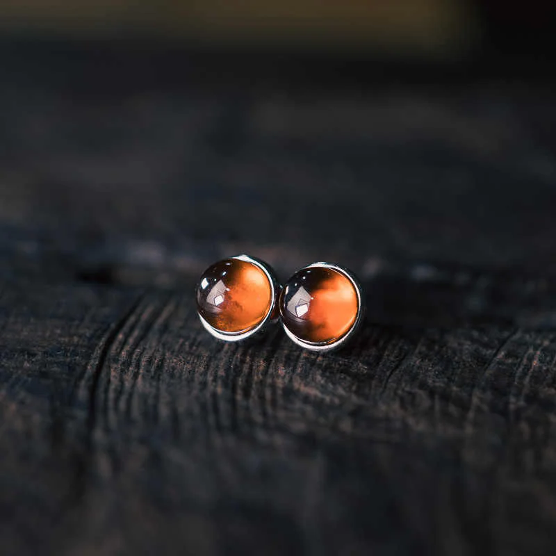 Buddha Stones 925 Sterling Silver Garnet Protection Earrings