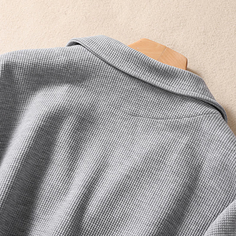 Buddha Stones Plain Lapel Women's Cotton Jacket With Pockets