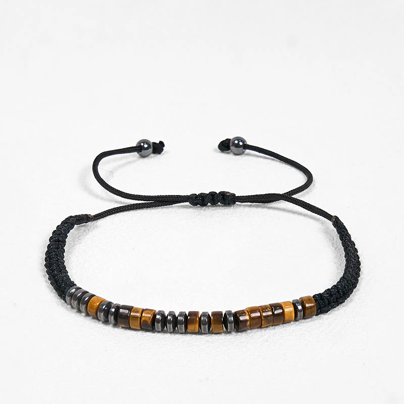 Buddha Stones 3Pcs Tiger Eye Lava Rock Protection Bracelet Set