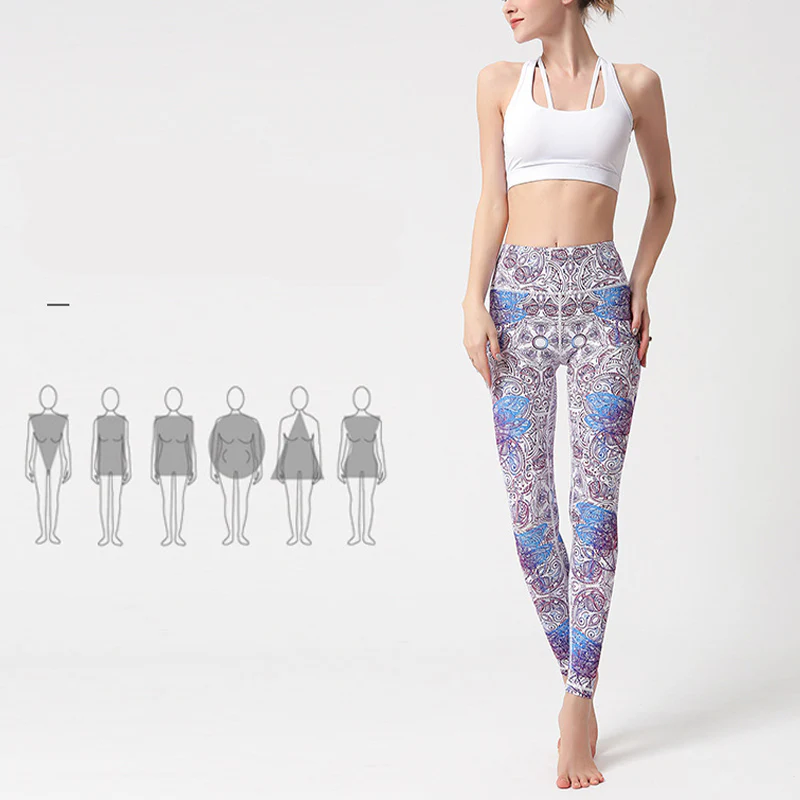 Buddha Stones Flowers Leaves Birds Print Pants Sports Fitness Yoga Leggings Women's Yoga Pants