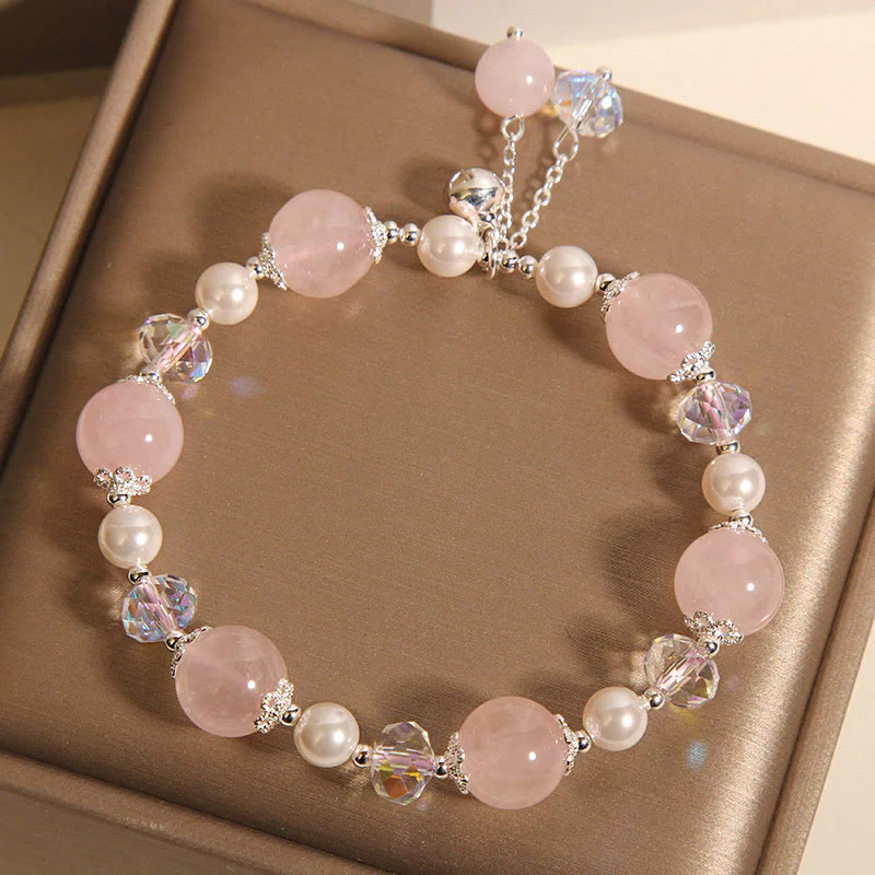 Buddha Stones Natural Pink Crystal Pearl Self-acceptance Bracelet