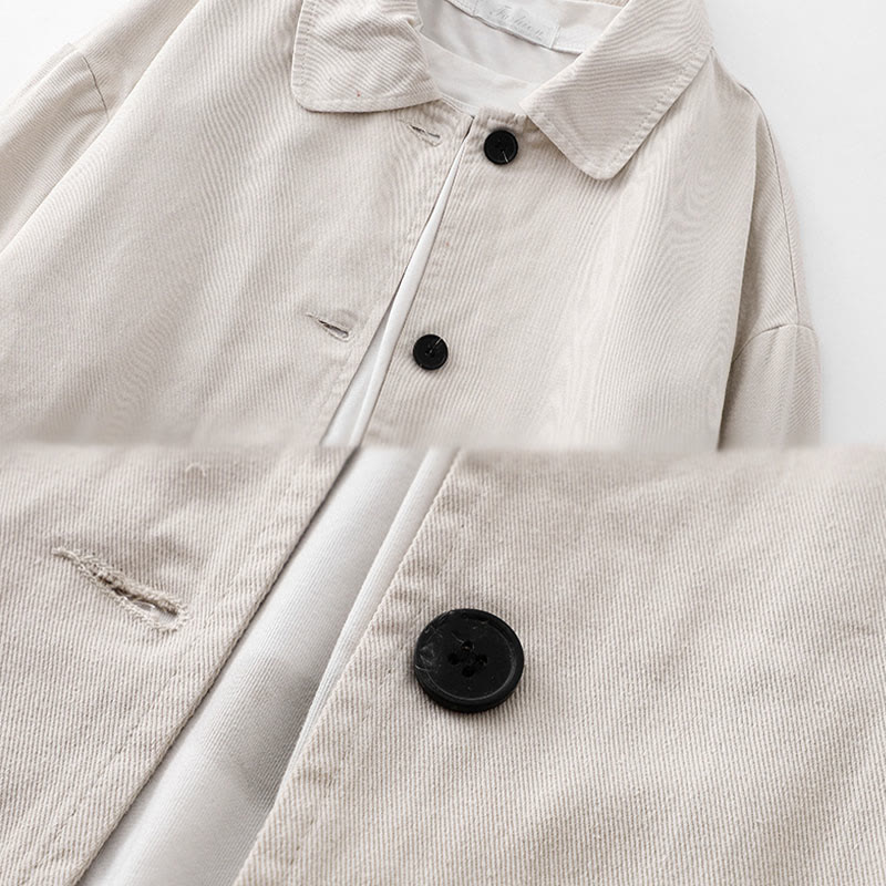 Buddha Stones Commute Patchwork Design Cotton Women's Jacket With Pockets