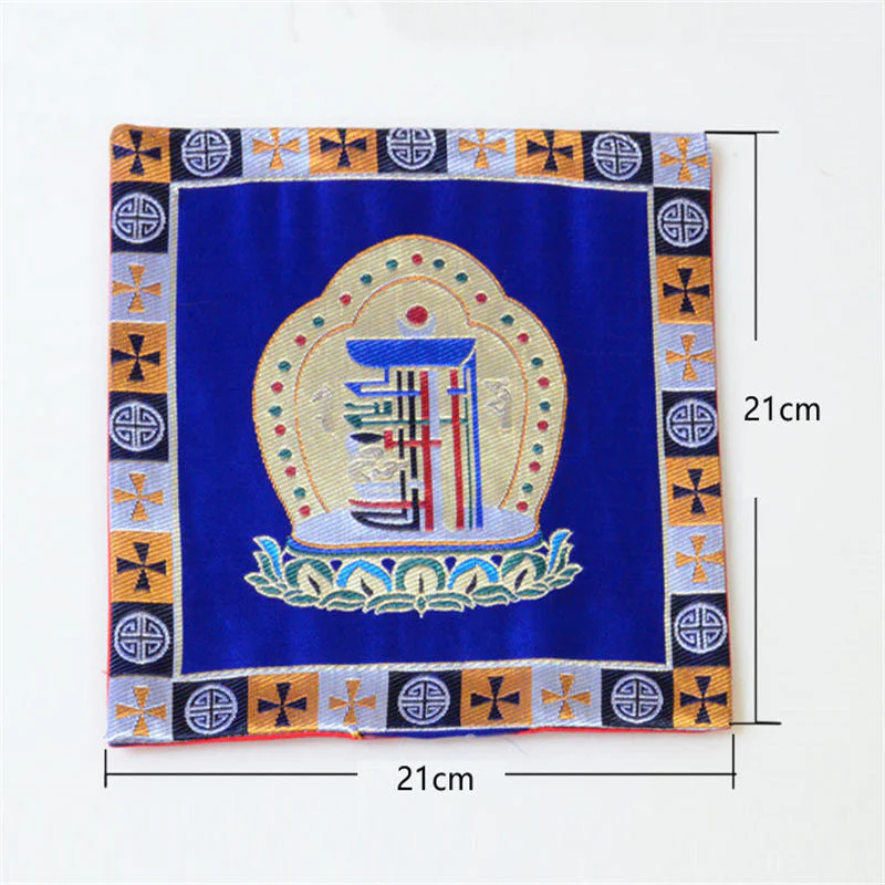 Buddha Stones Prayer Altar Mat Man-Bcu Kalachakra Healing Meditation Jacquard Mat