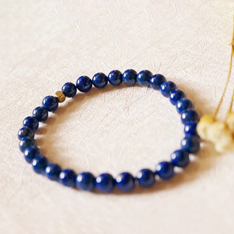 Buddha Stones 4mm Ultra-thin Lazurite Beads Self Care Bracelet