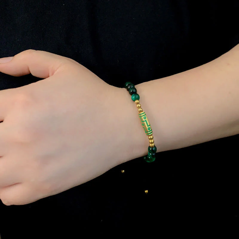 Buddha Stones Cute Bone Pattern Tiger Eye Courage Beads Bracelet