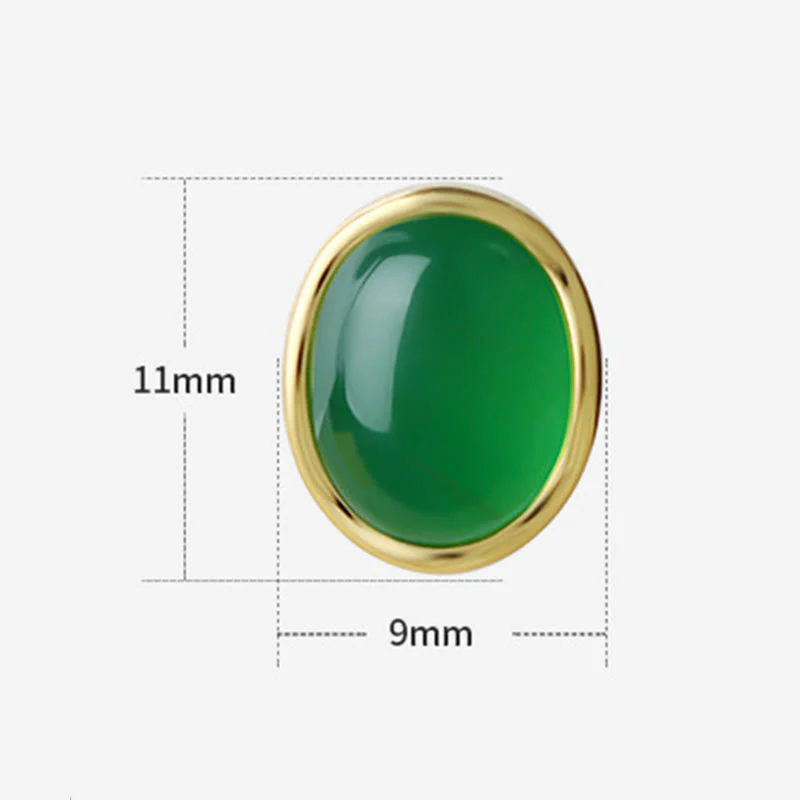 Buddha Stones 925 Sterling Silver Golden Green Chalcedony Strength Earrings