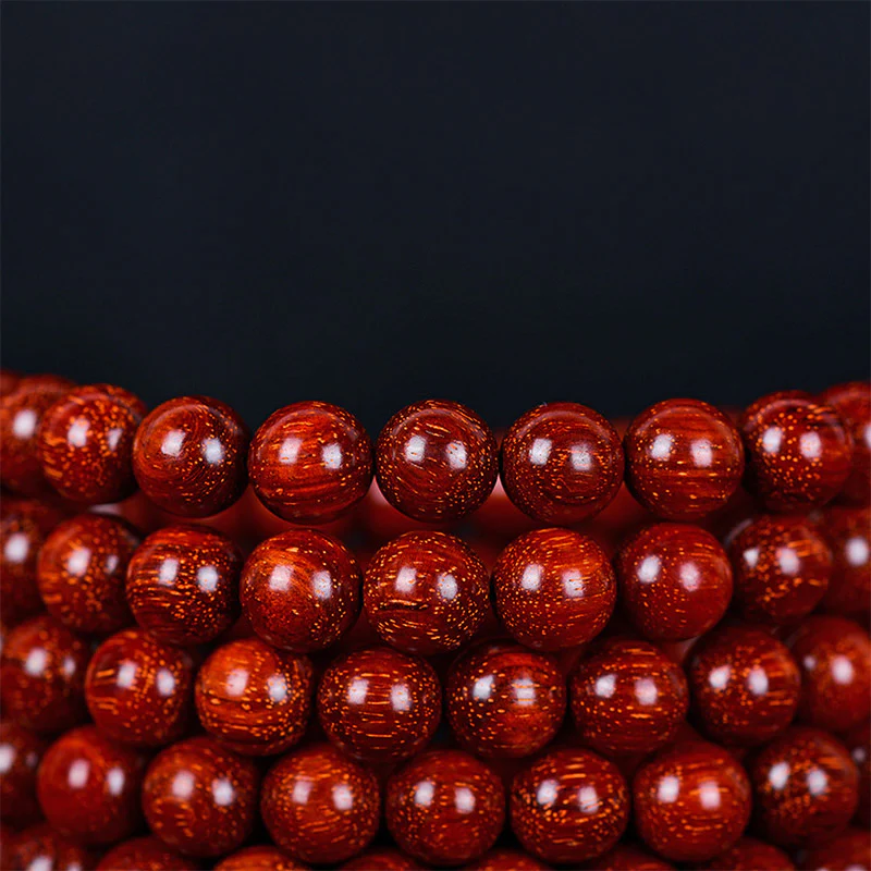 Buddha Stones Tibetan Small Leaf Red Sandalwood Balance Bracelet