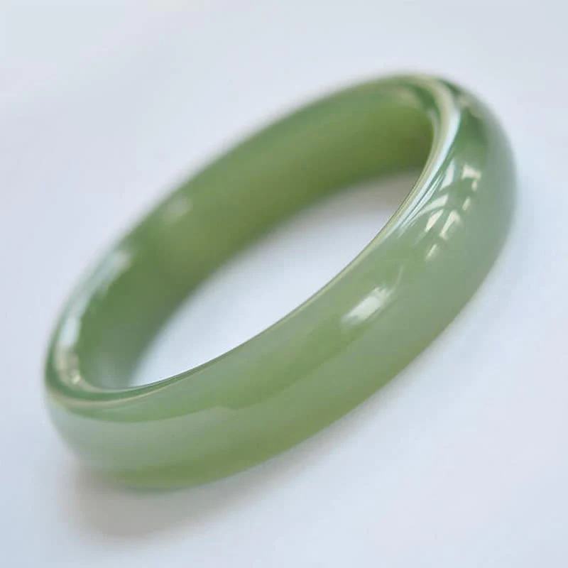 Buddha Stones Jade Abundance Blessing Bangle Bracelet
