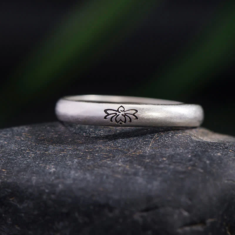 Buddha Stones 925 Sterling Silver Lotus Flower Enlightenment Ring