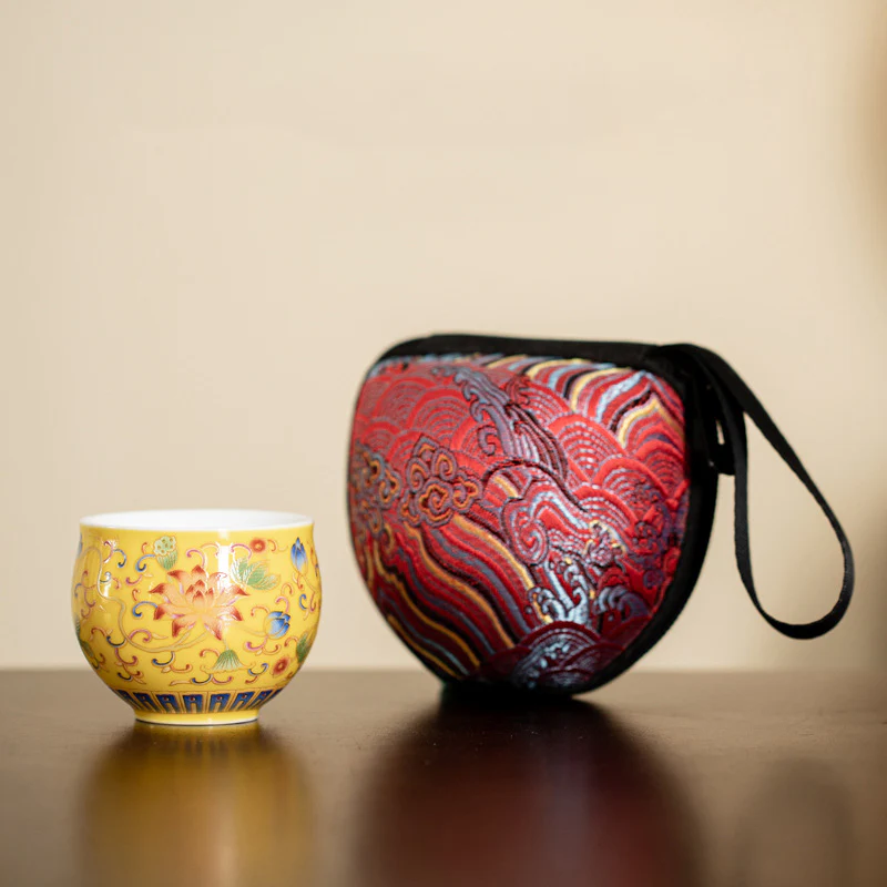 Buddha Stones Lotus Flower Pod Pattern Ceramic Teacup Kung Fu Tea Cup 80ml