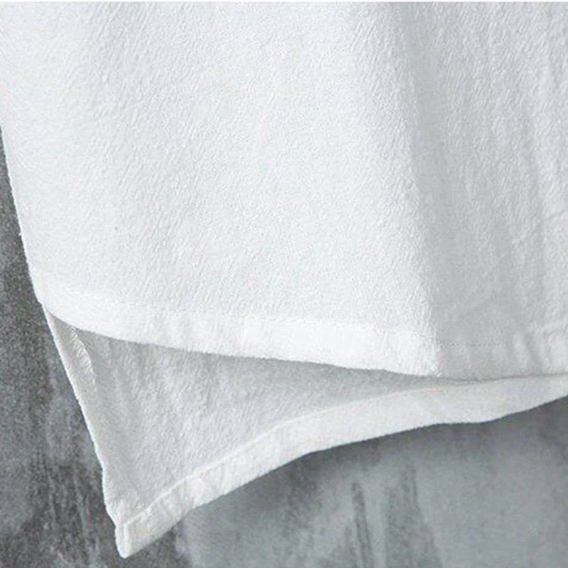 Buddha Stones Daily Casual Plain Chinese Frog-Button Men's Short Sleeve Cotton Linen Shirt