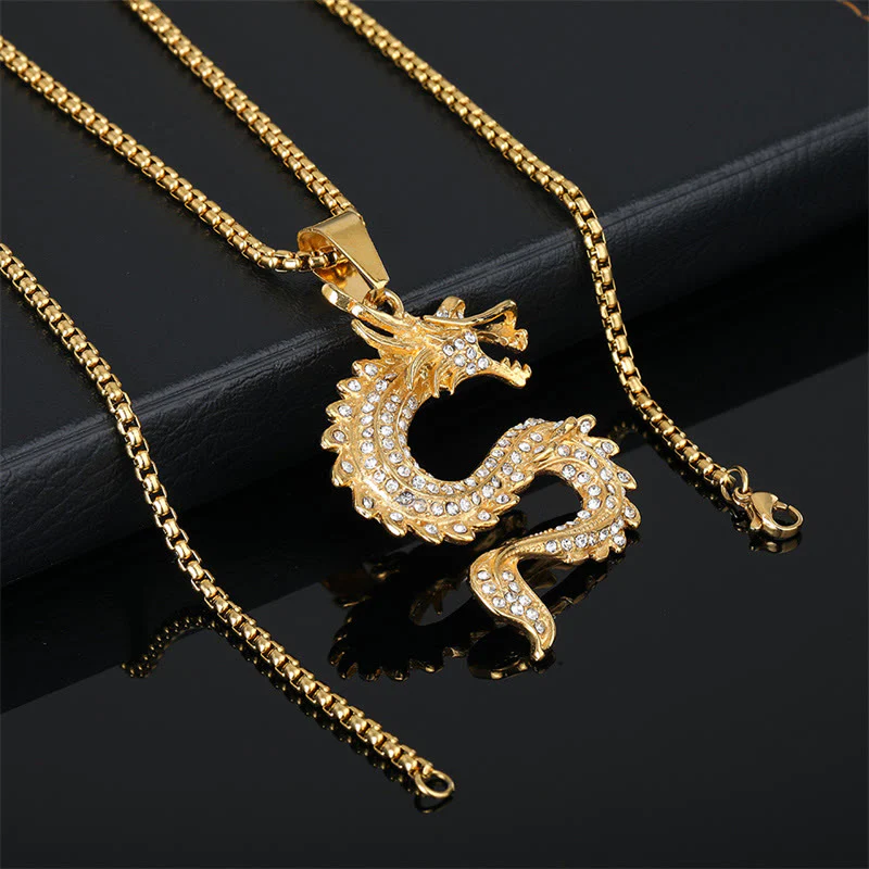 Buddha Stones Chinese Zodiac Dragon Zircon Protection Necklace Pendant
