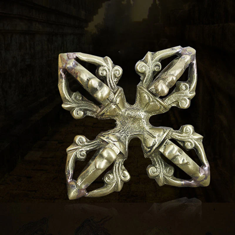 Buddha Stones Nepal Handmade 5 Prong Double Dorje Copper Strength Vajra