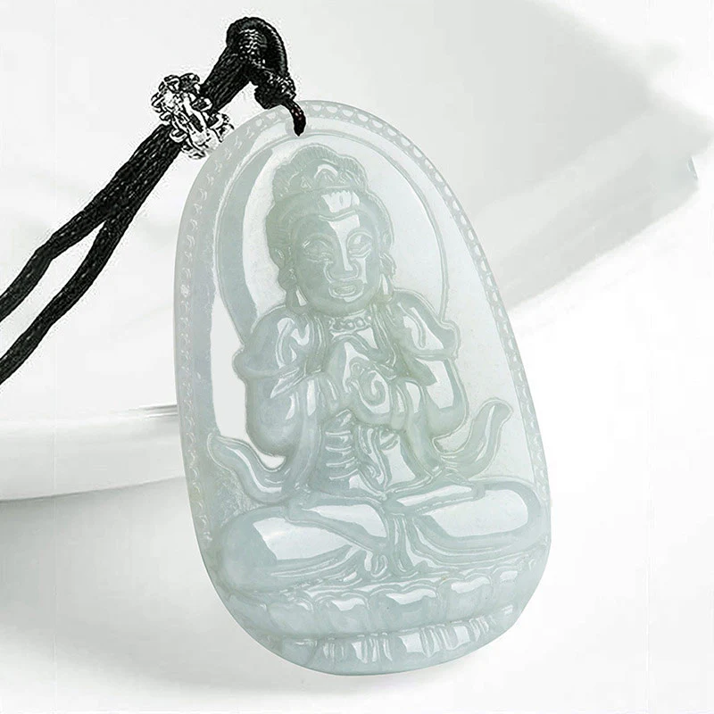 Buddha Stones Chinese Zodiac Natal Buddha Jade Wealth Prosperity Necklace Pendant