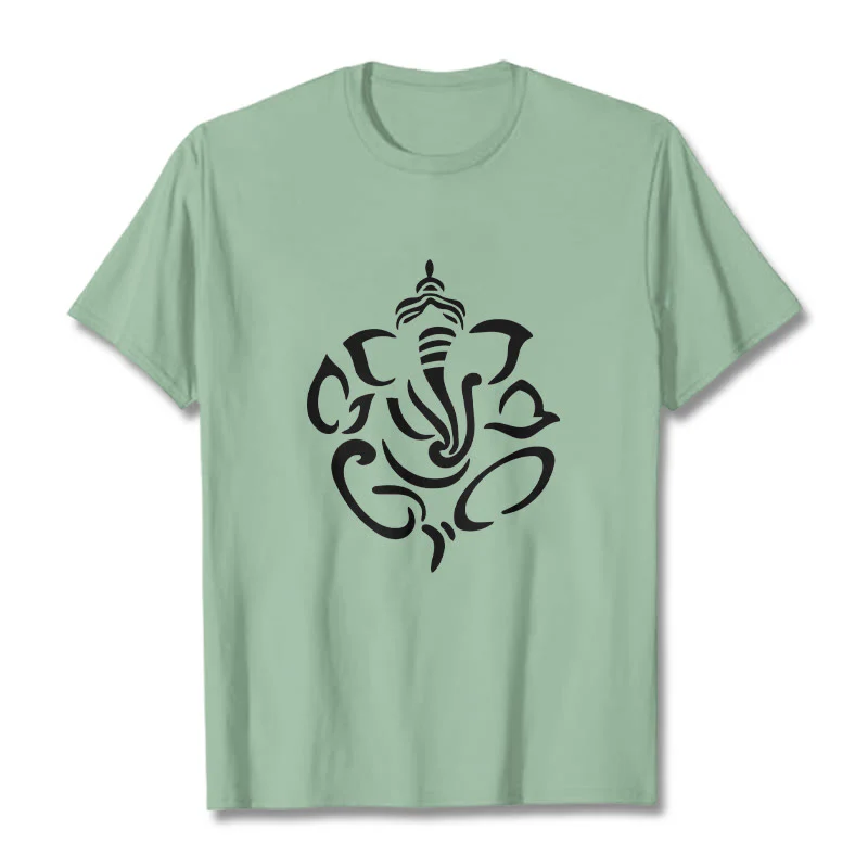 Buddha Stones Ganesh Elephant Sketch Illustration Tee T-shirt