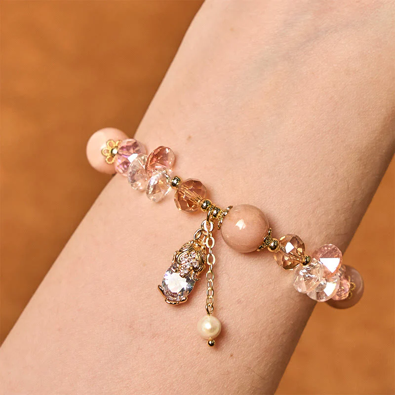 Buddha Stones Natural Sun Stone PiXiu Wealth Bracelet