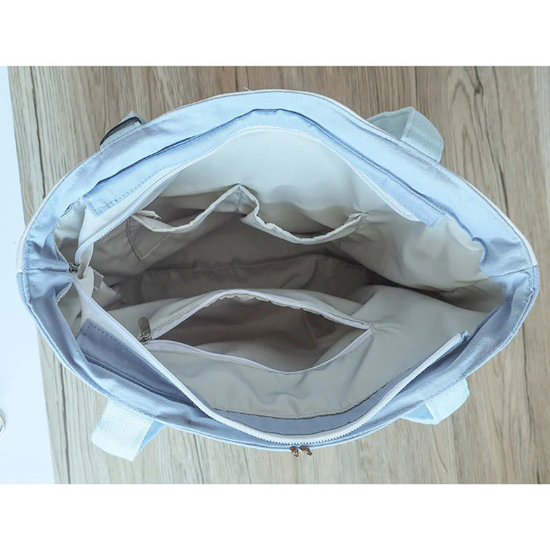 Buddha Stones Pear Flower Plum Peach Blossom Bamboo Embroidery Canvas Large Capacity Shoulder Bag Tote Bag