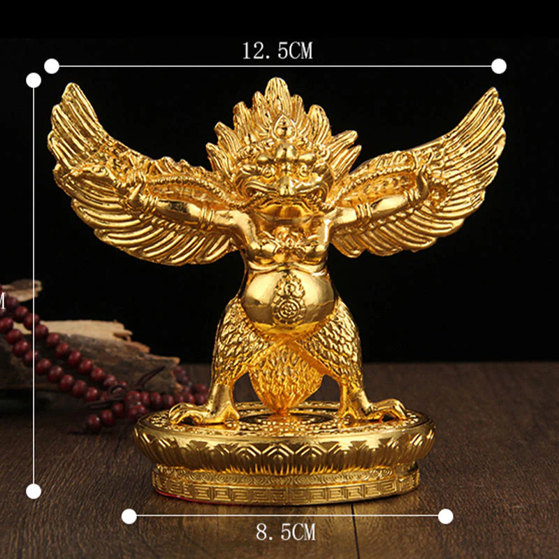 Buddha Stones Tibetan Gold Garuda Bird Alloy Protection Home Decoration