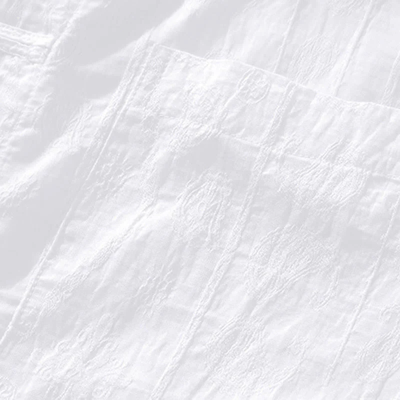 Buddha Stones Summer Short Sleeve Buttons Men's Shirt With Two Pockets