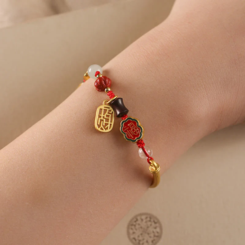 Buddha Stones Tibetan Auspicious Clouds Fortune Happiness Wealth Luck Bracelet