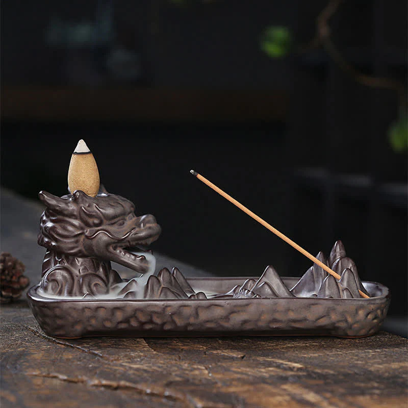 Dragon Mountain Strength Ceramic Incense Burner Decoration (Extra 35% Off | USE CODE: FS35)