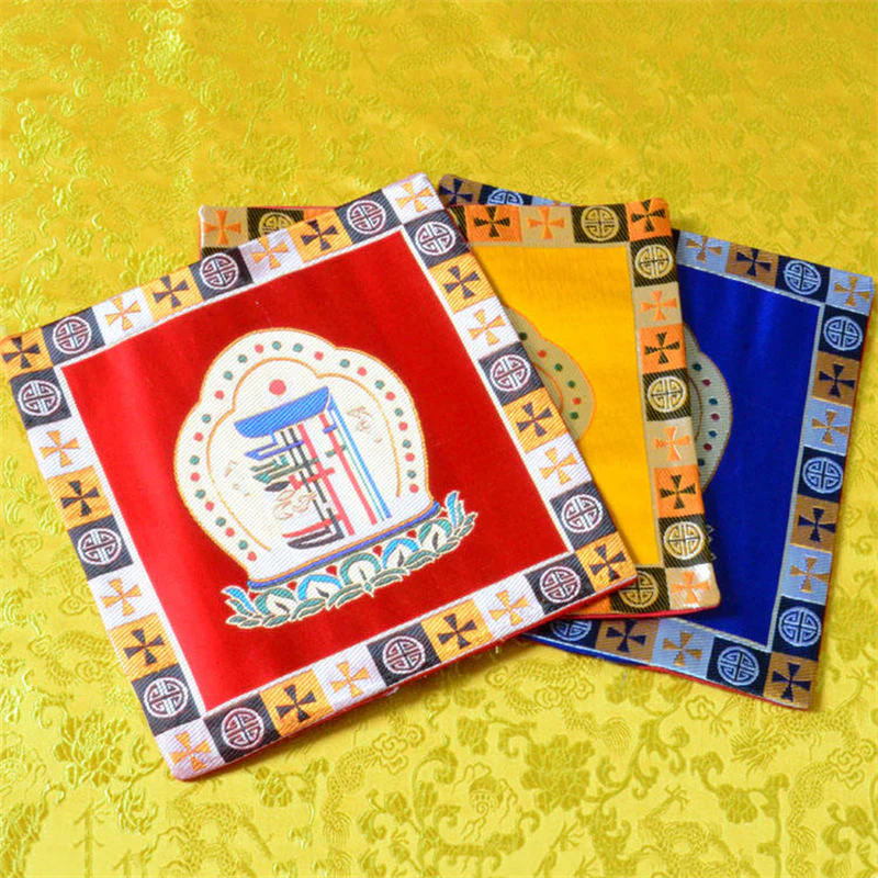 Buddha Stones Prayer Altar Mat Man-Bcu Kalachakra Healing Meditation Jacquard Mat