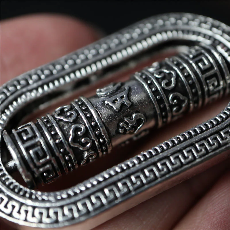 Buddha Stones Tibet Om Mani Padme Hum Prayer Wheel Peace Rotatable Car Hanging Decoration