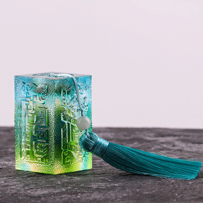 Buddha Stones Feng Shui Handmade Liuli Crystal Art Piece Home Office Decoration