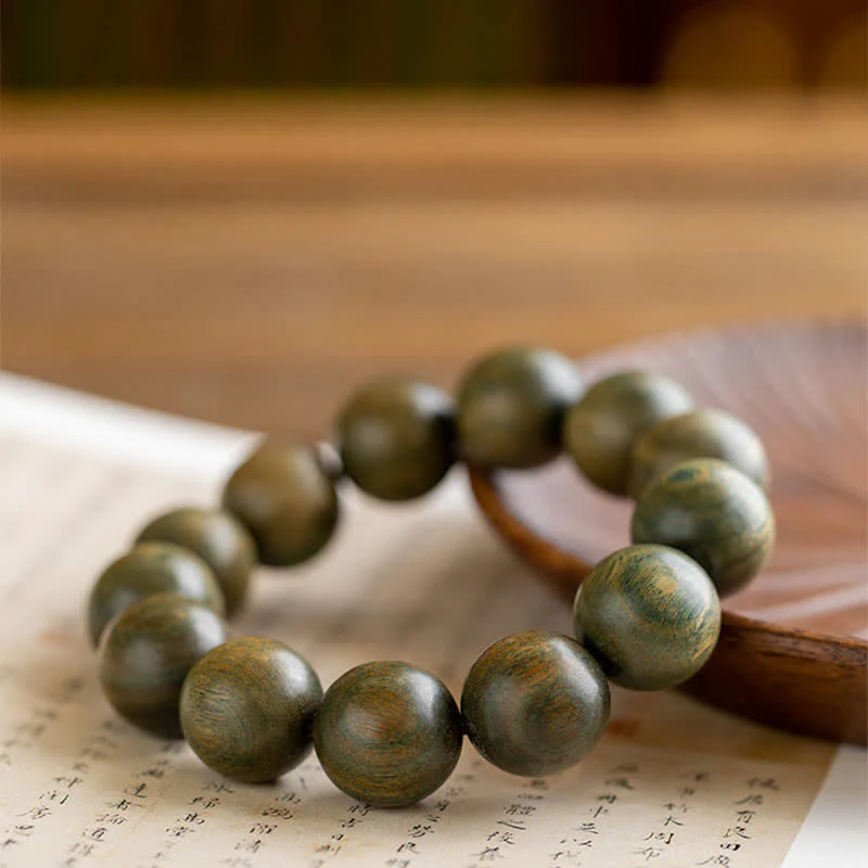 Buddha Stones Tibetan Green Sandalwood Soothing Cure Bracelet