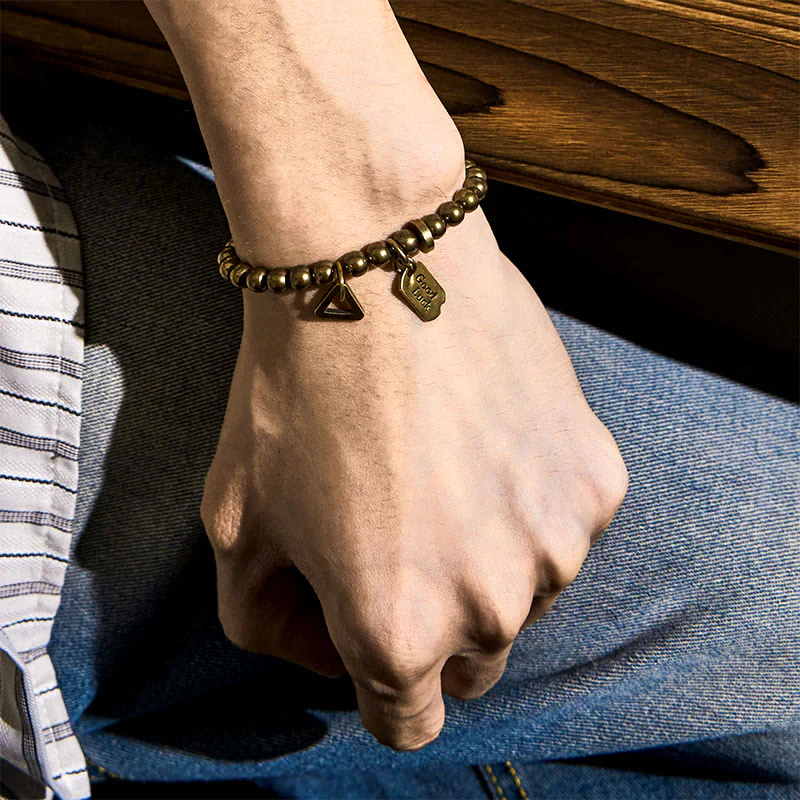 Buddha Stones Retro Pure Copper Brass Luck Bracelet