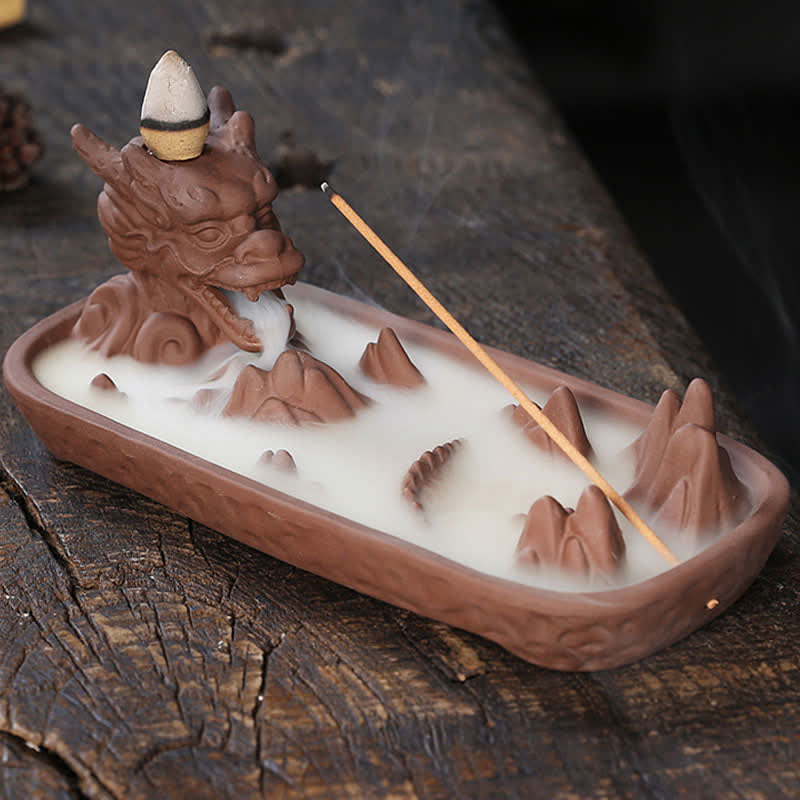 Dragon Mountain Strength Ceramic Incense Burner Decoration (Extra 35% Off | USE CODE: FS35)