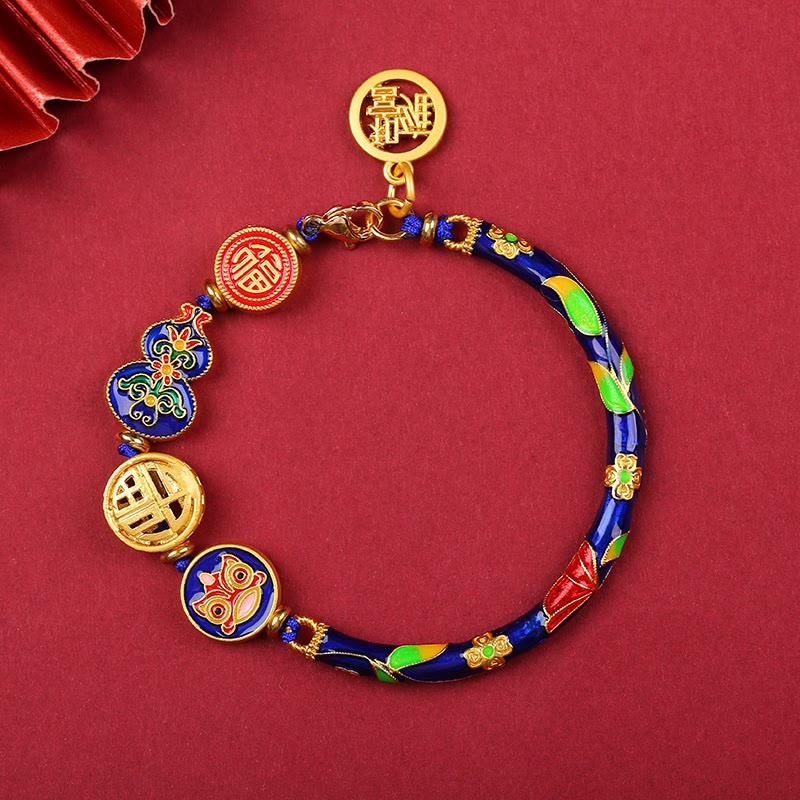 Buddha Stones Tibetan Gourd Fortune Happiness Lion Wealth Luck Bracelet